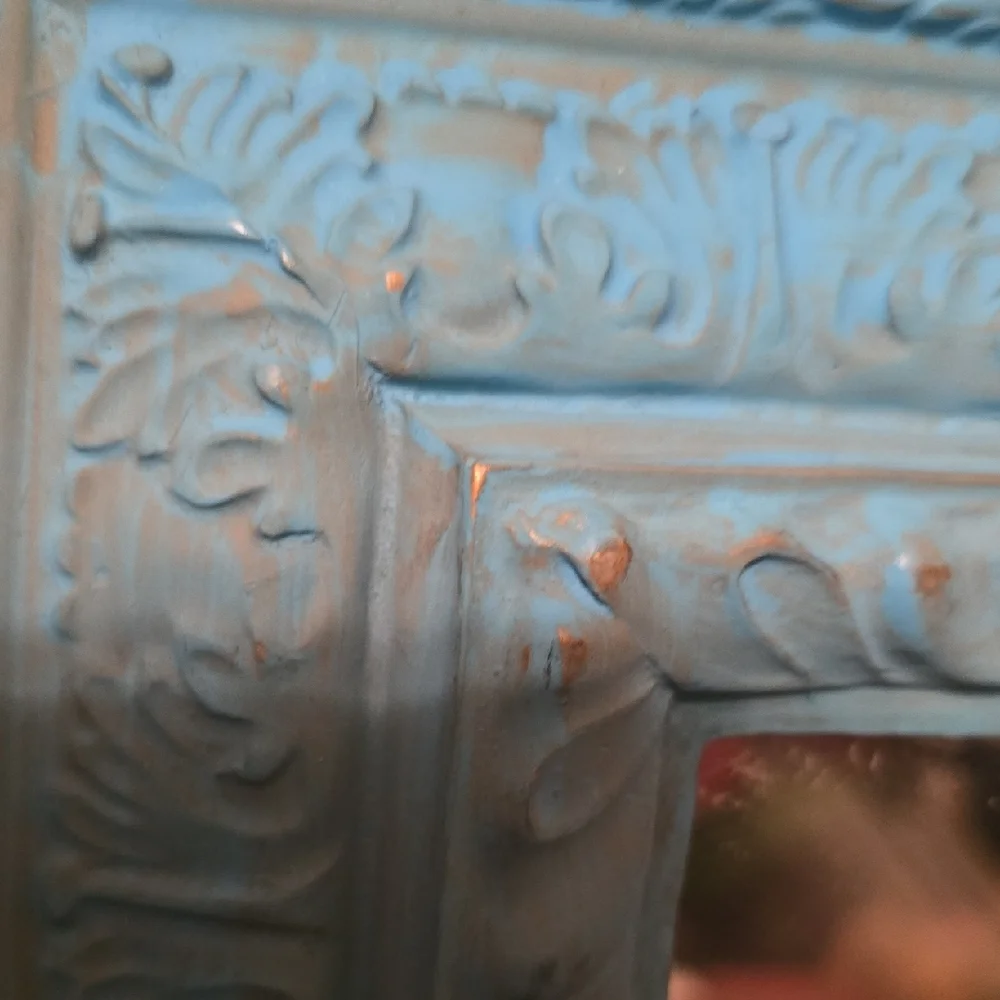 Elegant Blue Square Mirror